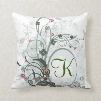 Artistic Letter K Monogram Throw Pillow