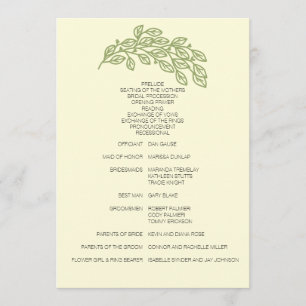 Artistic Line Leaves Wedding Program