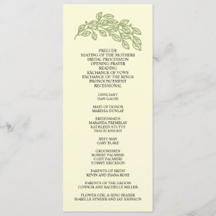 Artistic Line Leaves Wedding Program