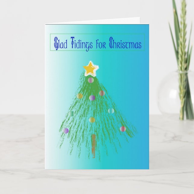 Artistic lined tree holiday card (Front)