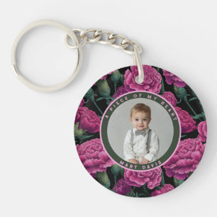Artistic love memory Carnation Floral Keychain