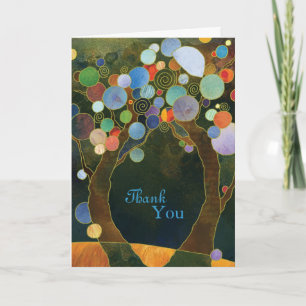 Artistic Love Trees Wedding Thank You