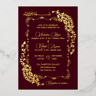 Artistic Maroon Burgundy Floral Paisley Wedding