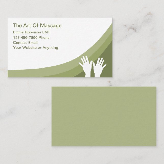 Artistic Massage Therapy Services  Business Card (Front/Back)
