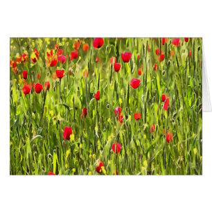 Artistic Meadow Poppy Landscape