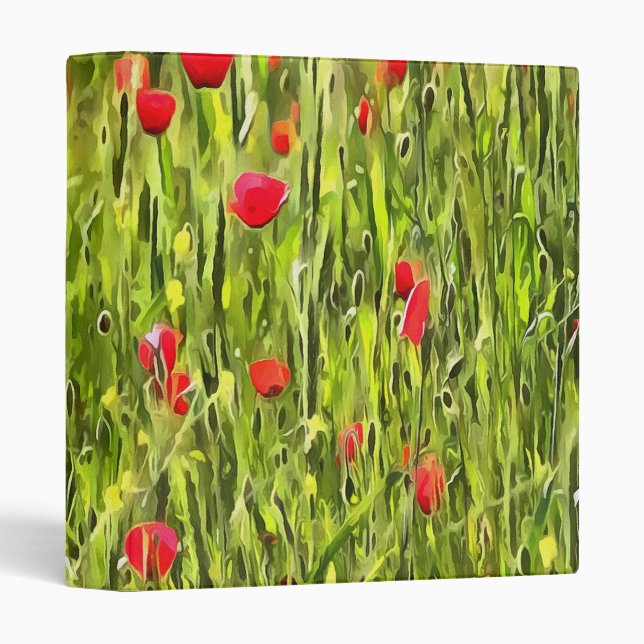 Artistic Meadow Poppy Landscape Binder (Front/Spine)