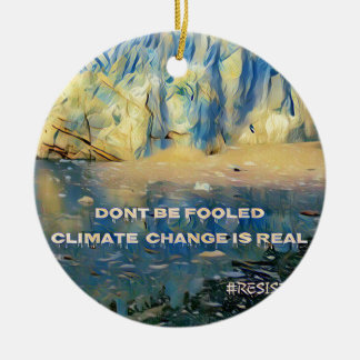 Artistic Melting Glacier 'Climate Change Is Real' Ceramic Ornament