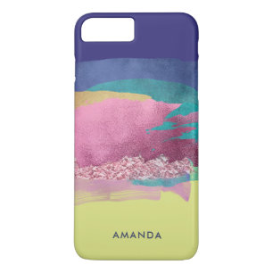 Artistic Metallic Brush Strokes with Monogram Case-Mate iPhone Case
