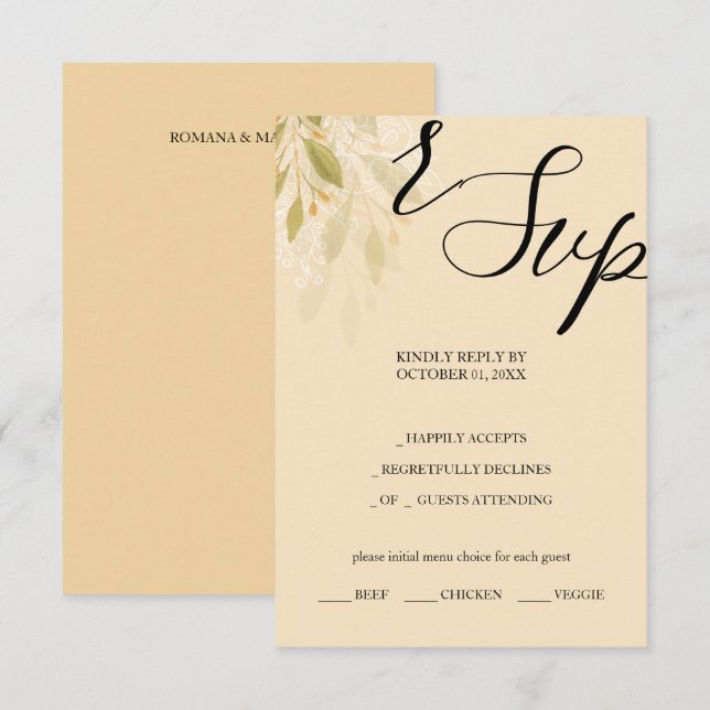 Artistic Mexican Desert Watercolor Hand-painted RSVP Card (Front/Back)