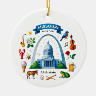 Artistic Missouri State Themes and Landmarks Ceramic Ornament