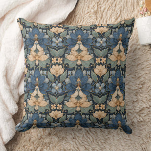 Artistic Modern Floral Mosaic Throw Pillow