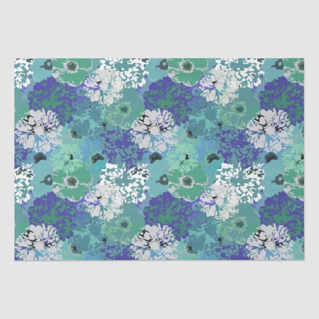 Artistic Modern Floral Pattern  Tissue Paper (Front)