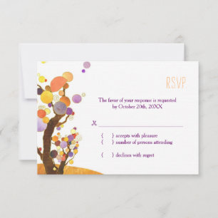 Artistic Modern Trees Fall Wedding RSVP