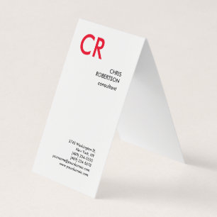 Artistic Monogram Black White Red Business Card