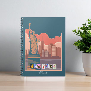 Artistic New York Skyline Notebook – Personalized 