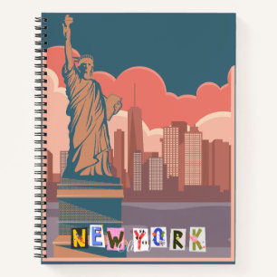 Artistic New York Skyline Personalized  Notebook