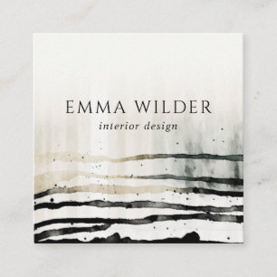 Artistic Organic Watercolor Shapes  Square Business Card