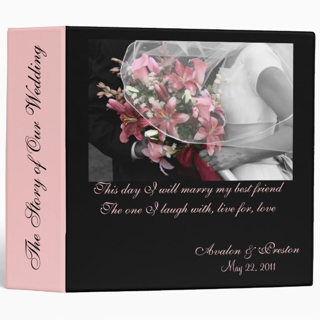 Artistic "Our Wedding Story"  Wedding 2' Binder (Front/Spine)