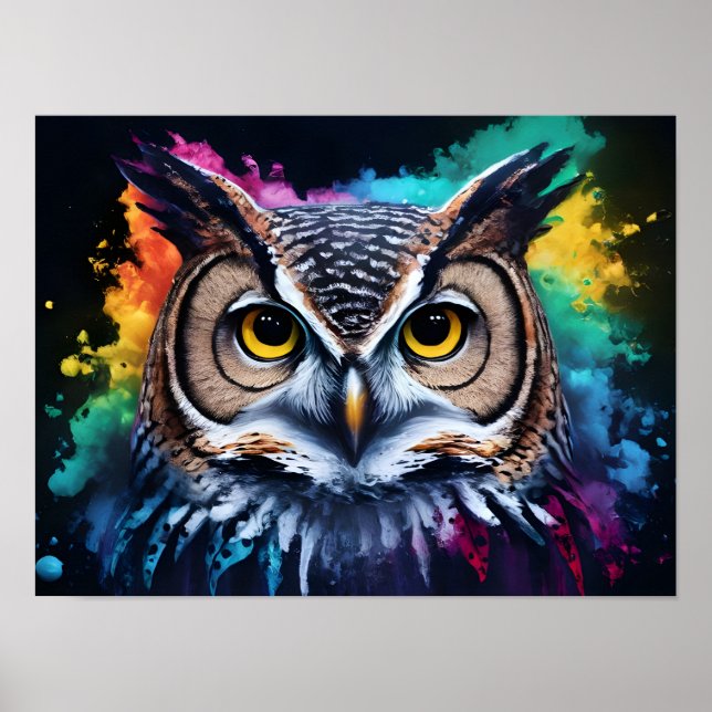 Artistic Owl Portrait  Poster (Front)