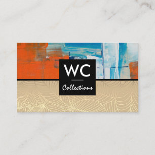 Artistic Paint Background   Leaf Line Pattern Business Card