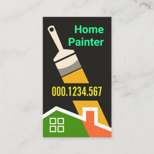 Artistic Paint Brush Painting Home Business Card