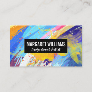 Artistic Paint Colourful Background   Stylish  Business Card