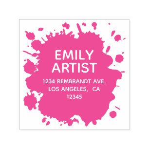 Artistic Paint Splash Blot - Artist Return Address Self-inking Stamp