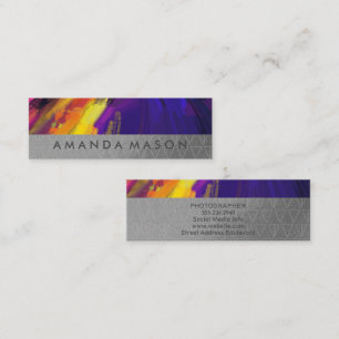 Artistic Painted   Grey Geometric Mini Business Card