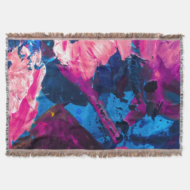 Artistic painted texture, modern decor. throw blanket (Front)