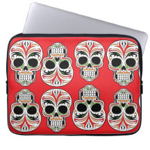 Artistic painting skulle in multicolor modern red