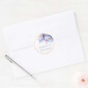 Artistic Pastel Botanical Florals Wedding Classic Round Sticker