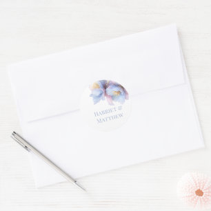Artistic Pastel Botanical Florals Wedding Classic Round Sticker