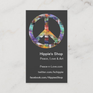 Artistic Peace Sign Custom Business Cards