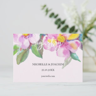 Artistic Peach Flowers Watercolor Art Enclosure Card