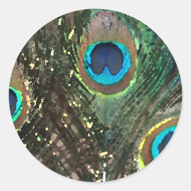 Artistic Peacock Feather Sticker (Front)