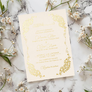 Artistic Pearl Crème Floral Paisley Muslim Wedding