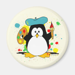 Artistic Penguin Magnet