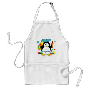 Artistic Penguin Painter Personalize Standard Apron