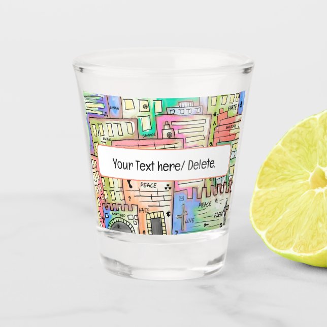 Artistic personalized colourful   shot glass (Front)