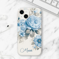 Artistic Personalized Light Pastel Blue Roses