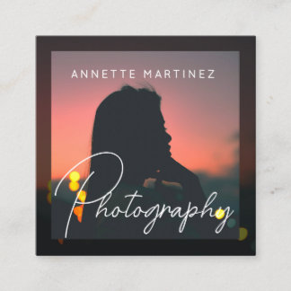Artistic photo in photo style photography square business card