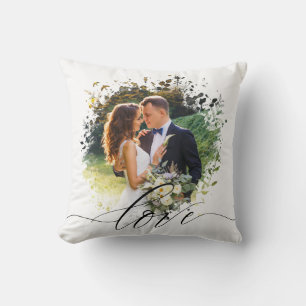 Artistic Photo Overlay Border Love Couple Throw Pillow