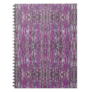 Artistic Pink and Grey Lines Spiral Notebook