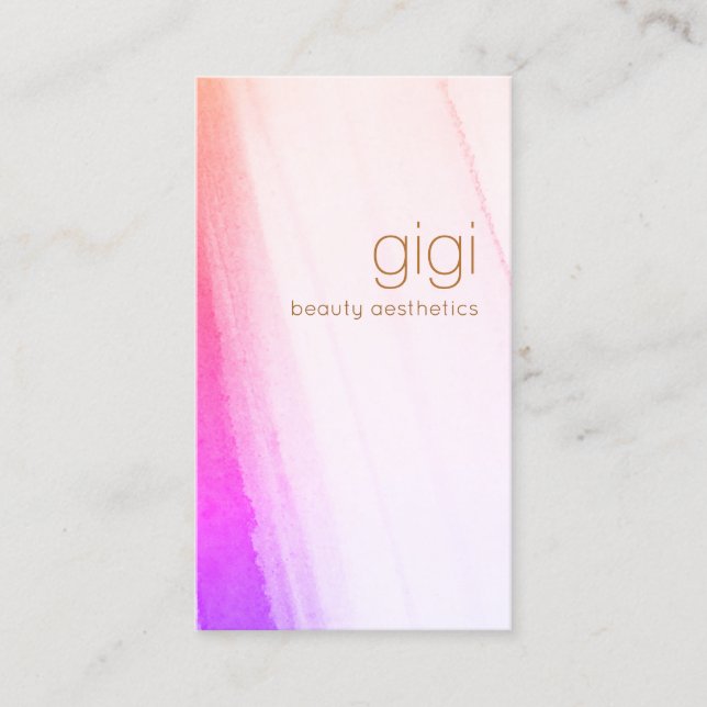 Artistic Pink Magenta Abstract Watercolor Business Card (Front)