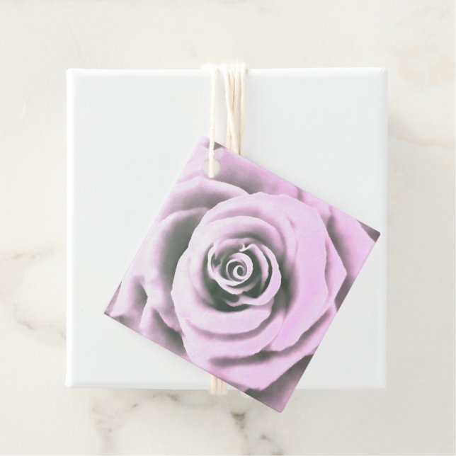Artistic Pink Rose  rb Favour Tags (In Situ)