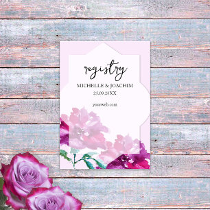 Artistic Pink Rose Watercolor Art Enclosure Card