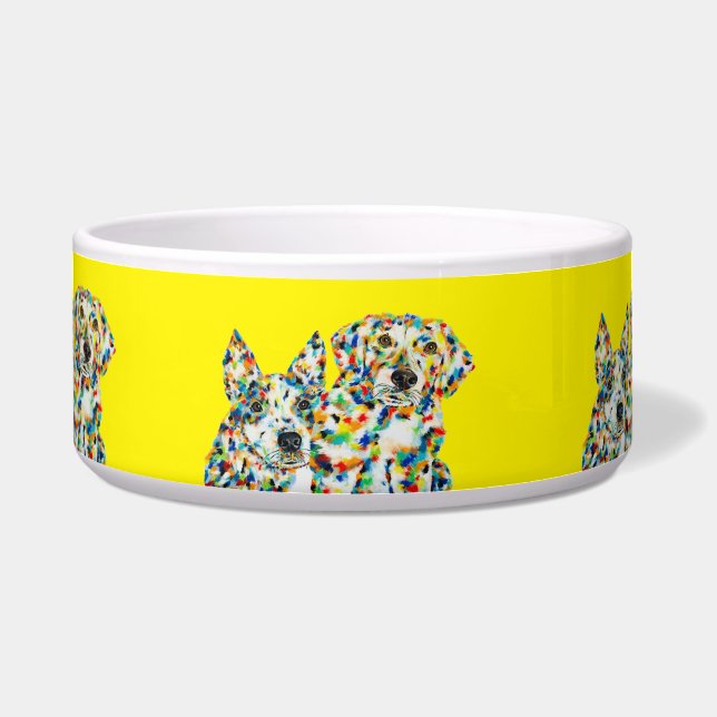 Artistic Plott Hound & Australian Shepherd Bowl (Front)