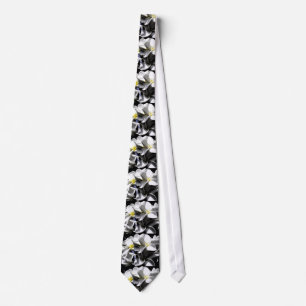 Artistic Plumeria Flowers Necktie