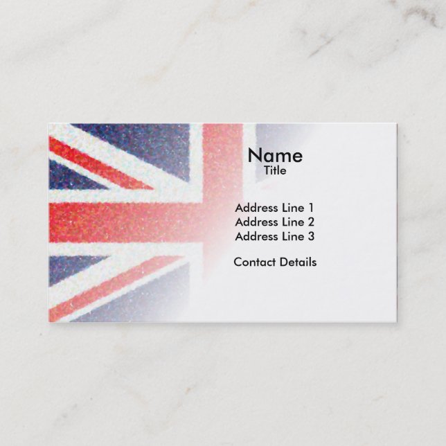 Artistic Pointillist UK Union Jack Flag Business Card (Front)