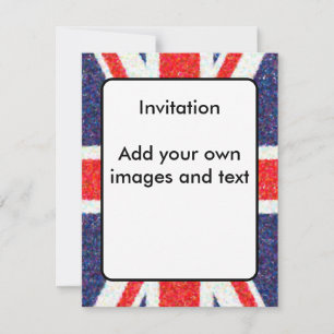 Artistic Pointillist UK Union Jack Flag Invitation